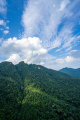 Obraz premium Misty rock pillars and mountain landscape in Zhangjiajie, Hunan Province, China