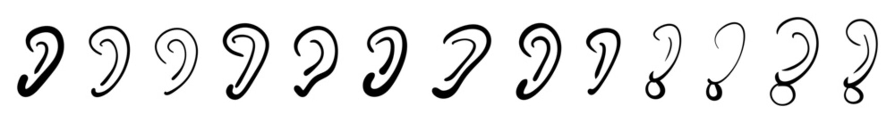 Obraz premium ear with earring vector silhouette outline drawing