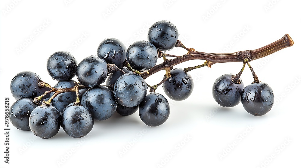 Aufkleber bunch of grape berries isolated on white background : generative ai