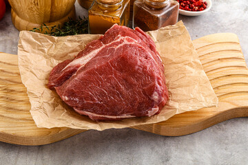 Raw beef piece for cooking