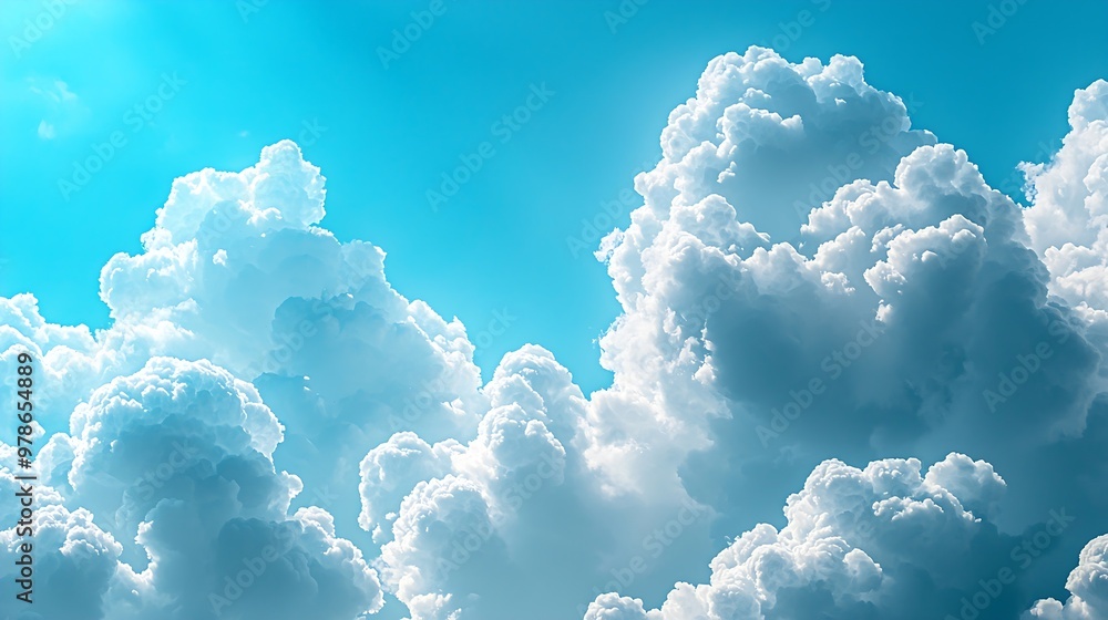 Poster cloudscape blue cloudy sky background : generative ai