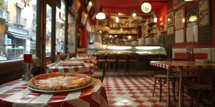Vintage pizzeria interior