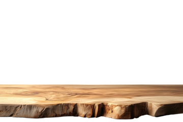 Light wooden table top on white background, Products presentation concept.