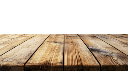 Light wooden table top on white background, Products presentation concept.