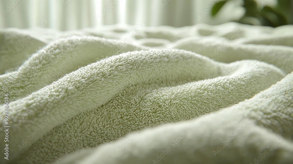 Aufkleber light green towel texture : generative ai