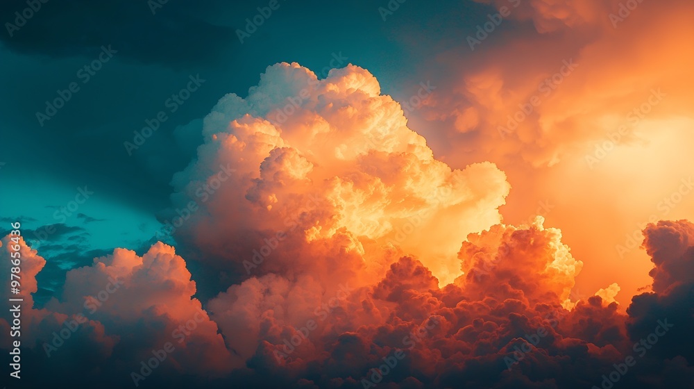 Poster summer clouds : generative ai
