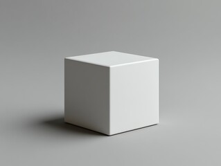 Fototapeta premium A white cube on a gray background.