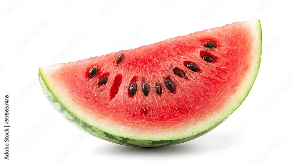 Poster slice of watermelon isolated on white background : generative ai