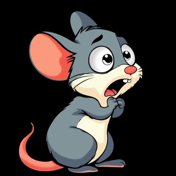 A scared mouse transparent background video with Alpha Channel