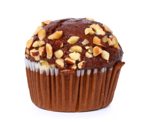 chocolate muffin isolated, png