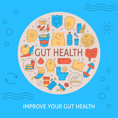 Improve your gut health round poster