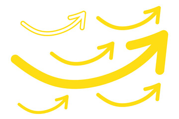 Set of Hand drawn vector arrows doodle on white background. design element vector illustration.