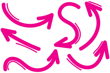 Hand drawn arrows set. Vector doodle icon.