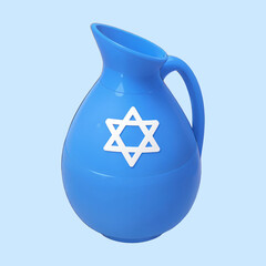 Hanukkah Pitcher with Star of David Cartoon Icon Illustration