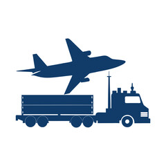 illustration of a truck , airplane