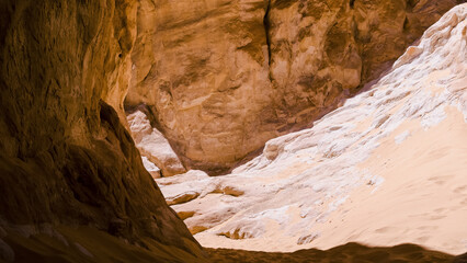 high rocky mountains in the desert in Egypt Dahab South Sinai