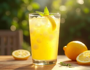 Fototapeta premium Refreshing Hard Lemonade: A Citrusy Twist on Summertime Sipping