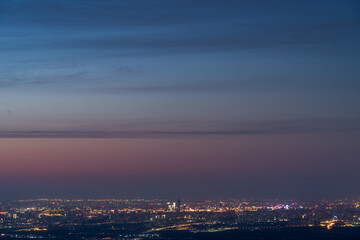 Night view and sunset glow of Xi'an, China