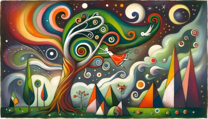 Obraz premium Vientos de Colores y Abrazos de Árboles