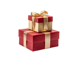 Obraz premium There is a stack of colorful gift boxes adorned with ribbons. The gifts are stacked on top of each other and come in various colors and sizes. Generative AI