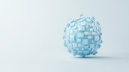 A 3D globe with search engine icons orbiting around it, symbolizing global internet connectivity