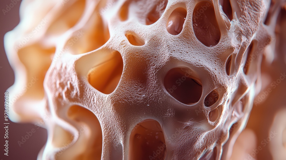 Poster a close-up image of intricate organic structures showcasing natural textures and patterns, highlight