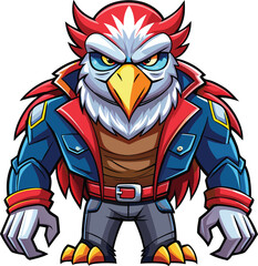 Fototapeta premium Eagle mascot character sticker vector design