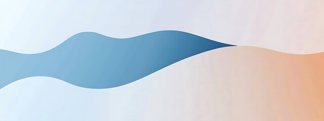 Abstract Gradient Background with Wavy Blue and Peach Shapes