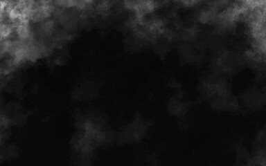 Abstract black and white realistic smoke clouds with shadow overlay effect background. Mystery dark background with spooky white light and fog. Vector illustration of smoky mist toxic vapor on floor.