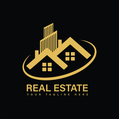 Logo and icon for real estate home solutions vector template