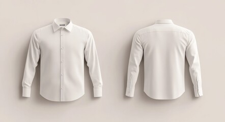 A pristine men's formal long t-shirt mockup in white, displayed against a white background. The clean design highlights the shirt's modern elegance and versatile style for premium fashion showcases.
