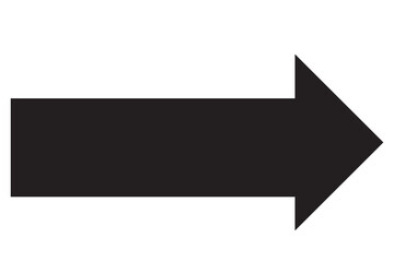 A large black icon with a solid long arrow pointing to the right on a white background.