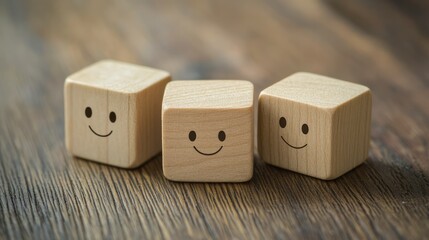 "Wooden Family Figures on a Table"
