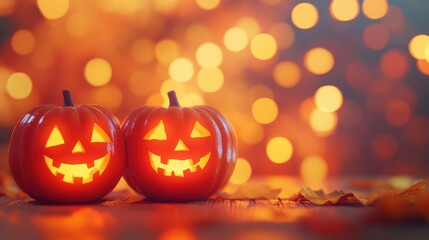 Halloween background with pumpkins