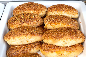 Fresh Sesame-Covered Buns: Hot Bakery