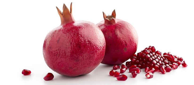 A fresh  juicy pomegranate isolated on a white background 