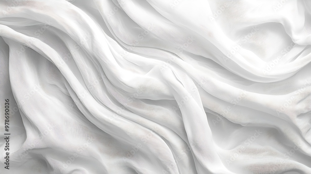Poster white fabric background texture : generative ai