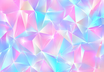 Fototapeta premium Colorful Abstract Geometric Pattern with Soft Pastel Hues and 3D Faceted Triangles
