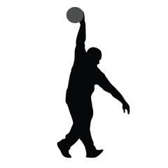 silhouette of a player of bowling