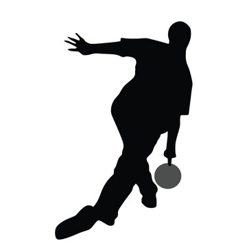 recommend clip art: silhouette of a player of bowling