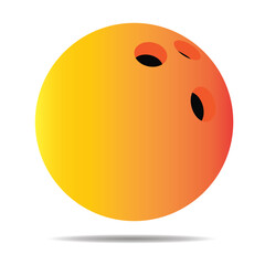 Realistic 3d Vector Illustration Of A Bright Yellow Bowling Ball With Three Finger Holes 