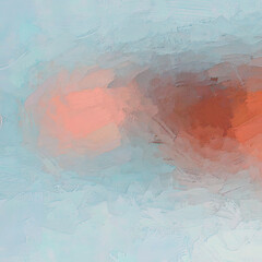 abstract shades of red peach, light blue and pearl white blended shadow brush left stroke	
