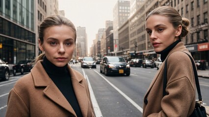 Fototapeta premium woman, city, street, business, fashion,