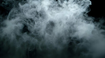 Obraz premium Abstract Smoke Texture with Swirling White Vapor on Black Background