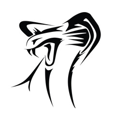 Vector design angry cobra, black and white illustration. Cobra