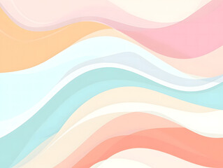 Fototapeta premium Soft Pastel Abstract Background with Flowing Curved Shapes in Pink and Mint Green