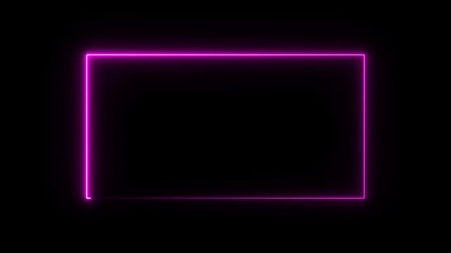 Animation of glowing neon rectangles abstract background 