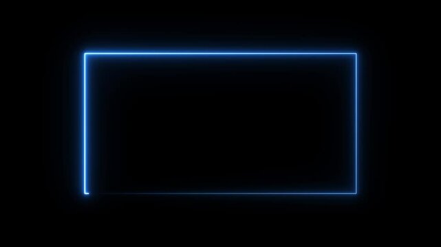 Animation of glowing neon rectangles abstract background 