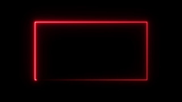 Animation of glowing neon rectangles abstract background 