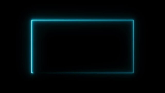 Animation of glowing neon rectangles abstract background 
